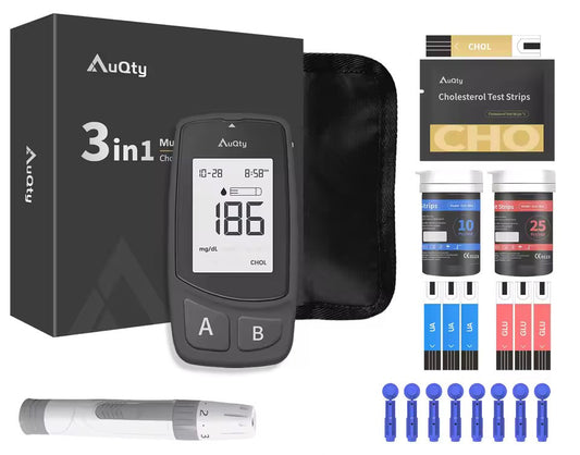 3-in-1 Multifunction Cholesterol, Uric Acid, and Blood Glucose Meter